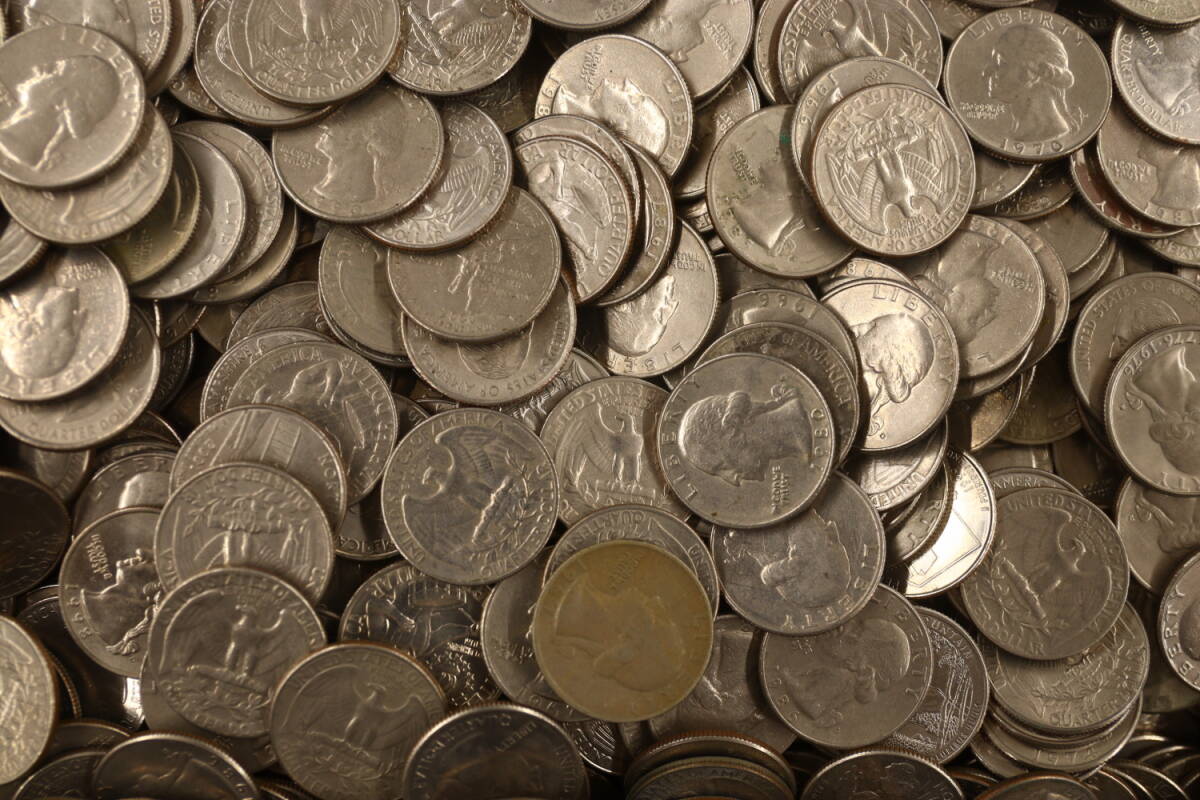 アメリカ 25セント硬貨 白銅貨 1000枚 まとめて おまとめ 大量 海外コイン 外国コイン 古銭 コイン 硬貨の画像8