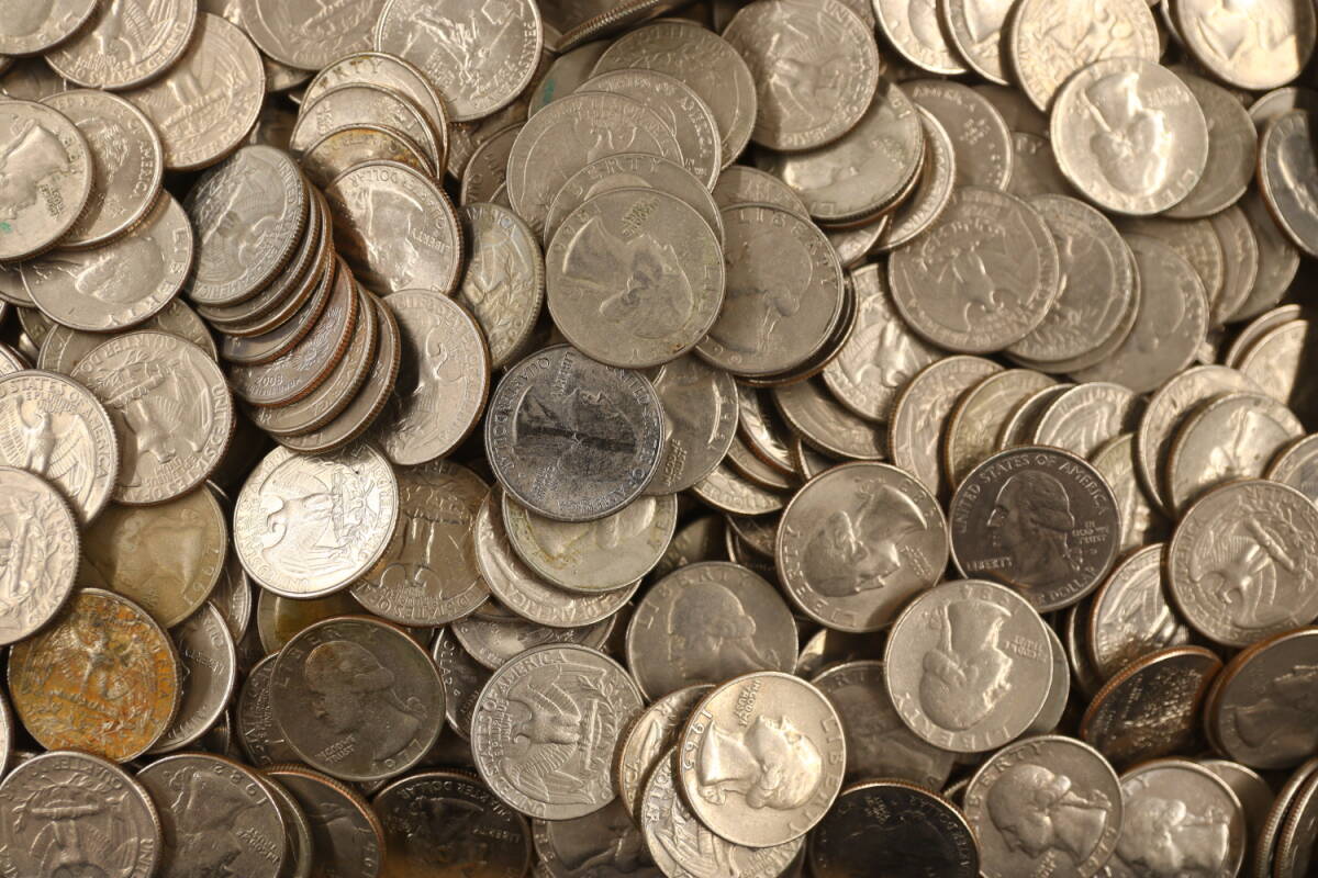 アメリカ 25セント硬貨 白銅貨 1000枚 まとめて おまとめ 大量 海外コイン 外国コイン 古銭 コイン 硬貨の画像6