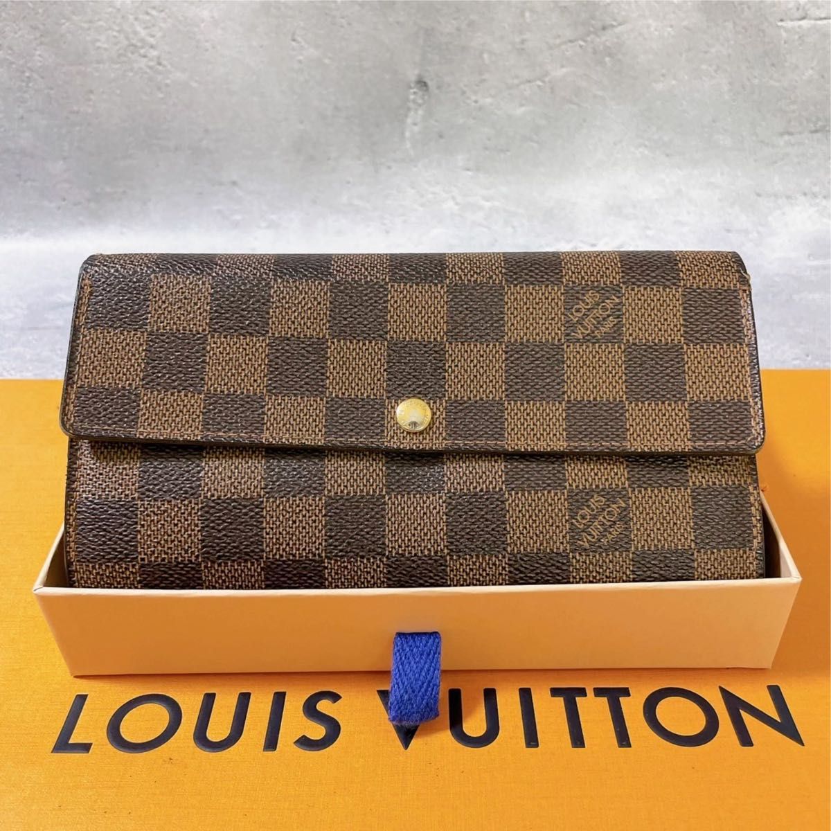 LOUISVUITTON ルイヴィトン ダミエ　エベヌ ポルトフォイユ サラ 長財布