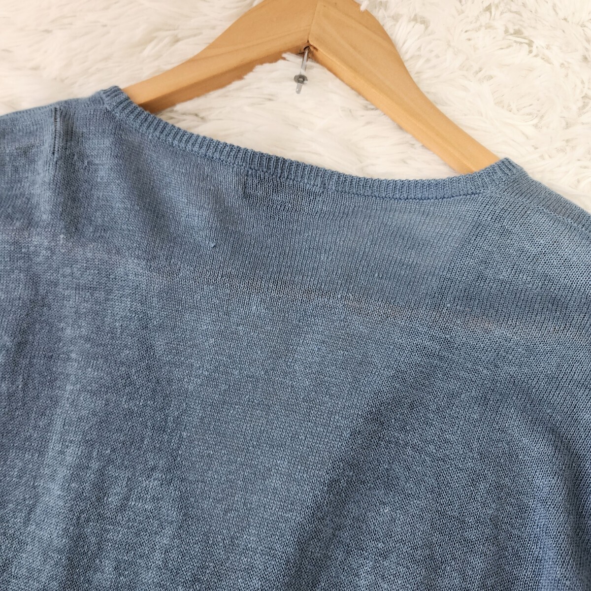  rare XL size linen100% Paul Smith cardigan [ refreshing . feather woven ]Paul Smith COLLECTION summer knitted men's sombreness blue group thin summer 