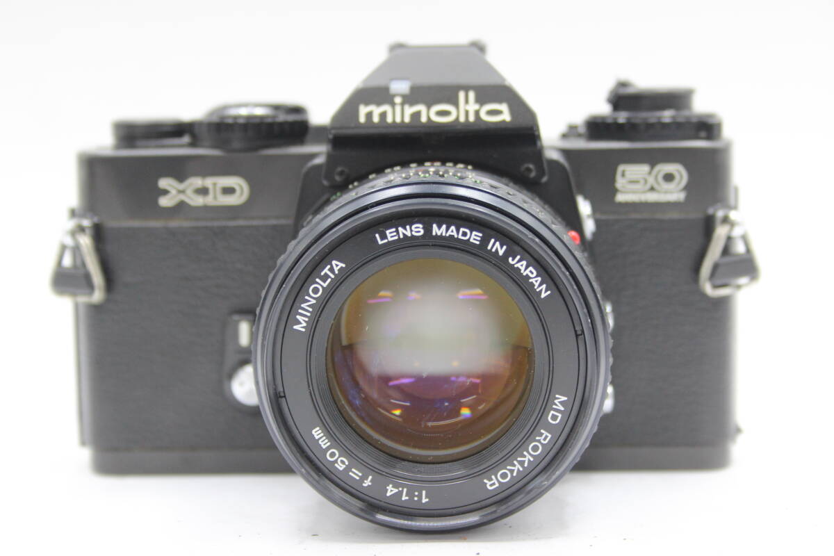 Y1104 ミノルタ Minolta XD ブラック MD Rokkor 50mm F1.4 フィルムカメラ ボディレンズセット ジャンク_画像2