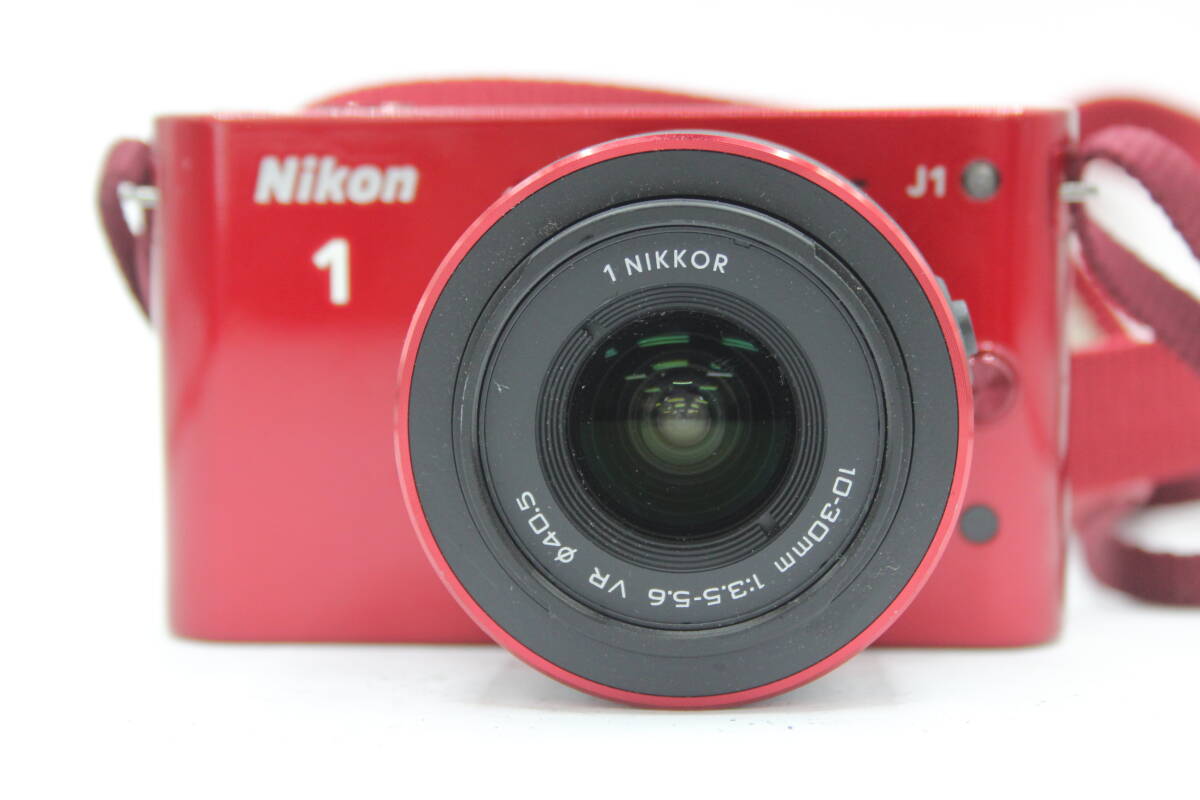 Y1115 ニコン Nikon 1 J1 レッド 1Nikkor 10-30mm F3.5-5.6 VR ミラーレス一眼 ボディレンズセット ジャンク_画像2