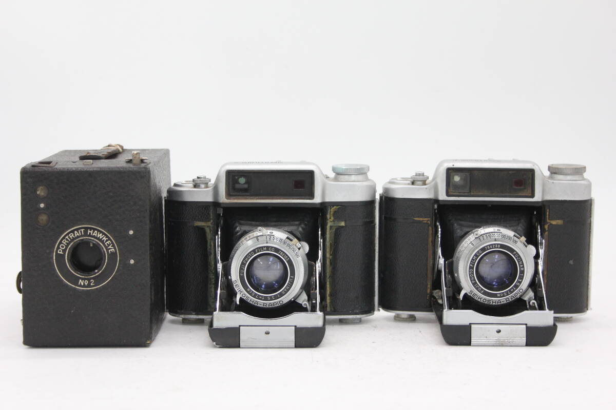Y1164 Fuji film Fujifilm Super Fujica-6ko Duck Kodak Portrait Hawkeye No.2 antique camera 3 pcs. set Junk 