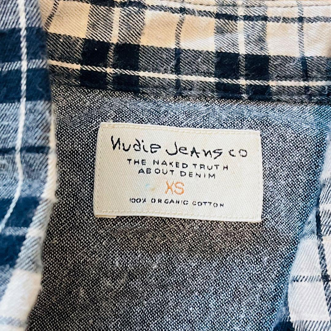 【１００  йен  старт ！】【 новый товар 】... джинсы    клетчатый   винтажный   ветер   длинный рукав   рубашка   XS　... ткань 　... хлопок  