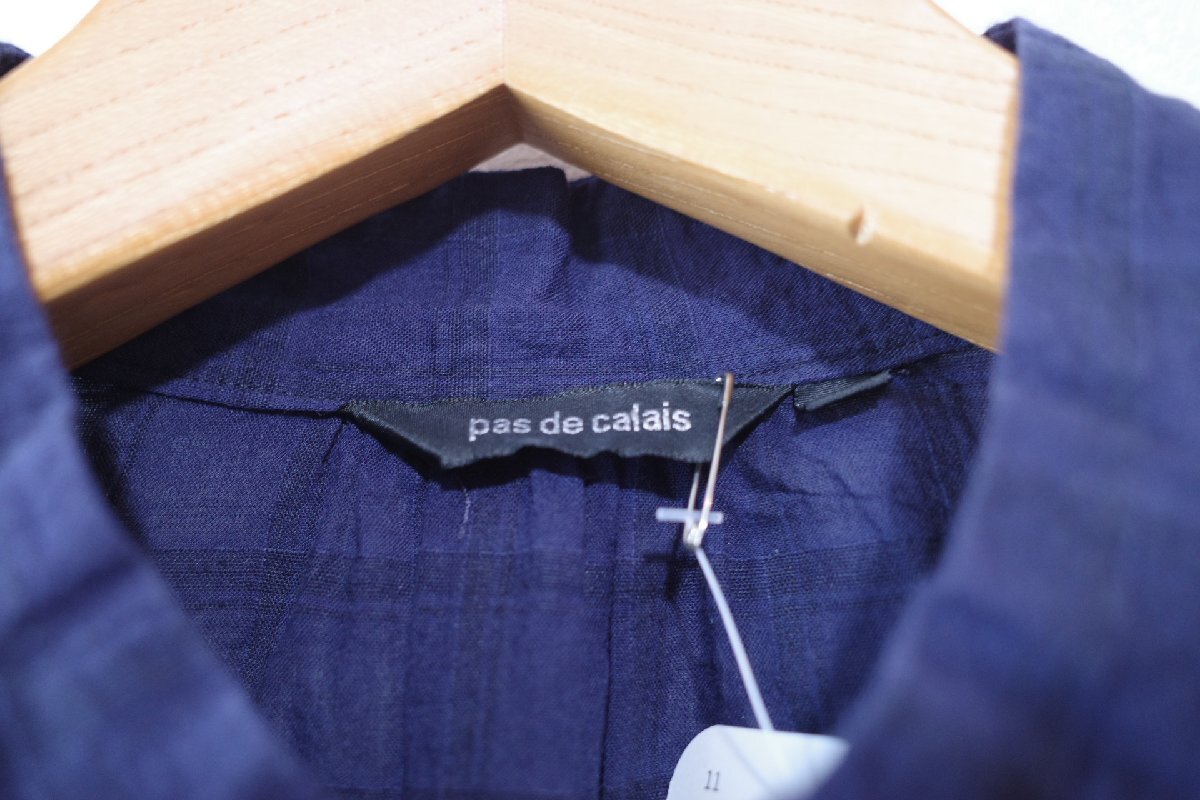 ★送料無料！pas de calais/パドカレ　*バンドカラー　リネン混プルオーバーブラウス*　古着のgplus広島　2405r1_画像5