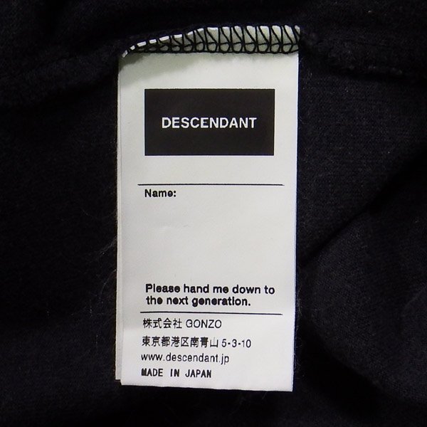 未使用品 23ss DESCENDANT TEAM SS BLACK 3 ディセンダント Tシャツ ブラック_画像4