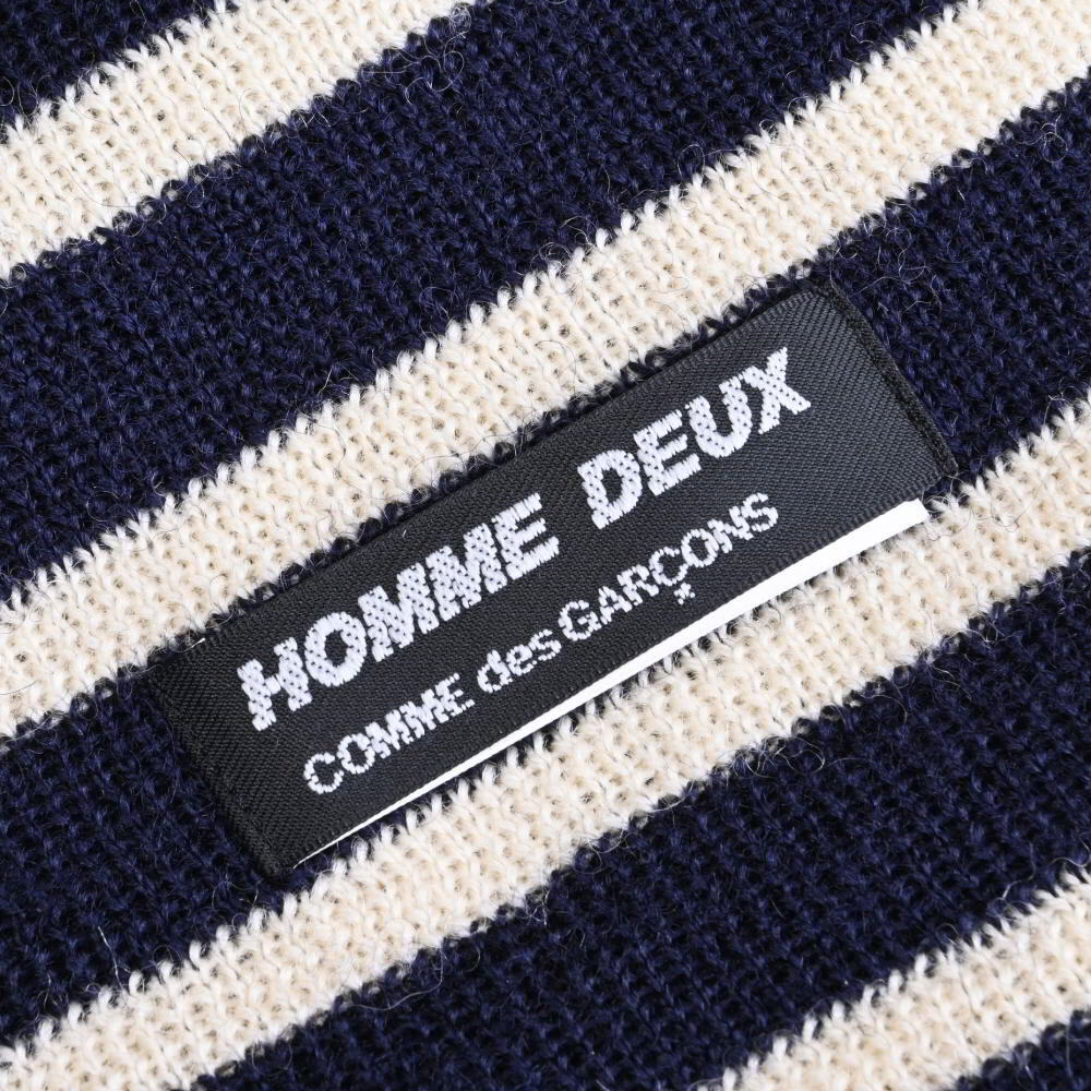 COMME des GARCONS HOMME DEUX ボーダー ウール マフラー - ネイビー コムデギャルソン オムドゥ KL4BPSHA39_画像4