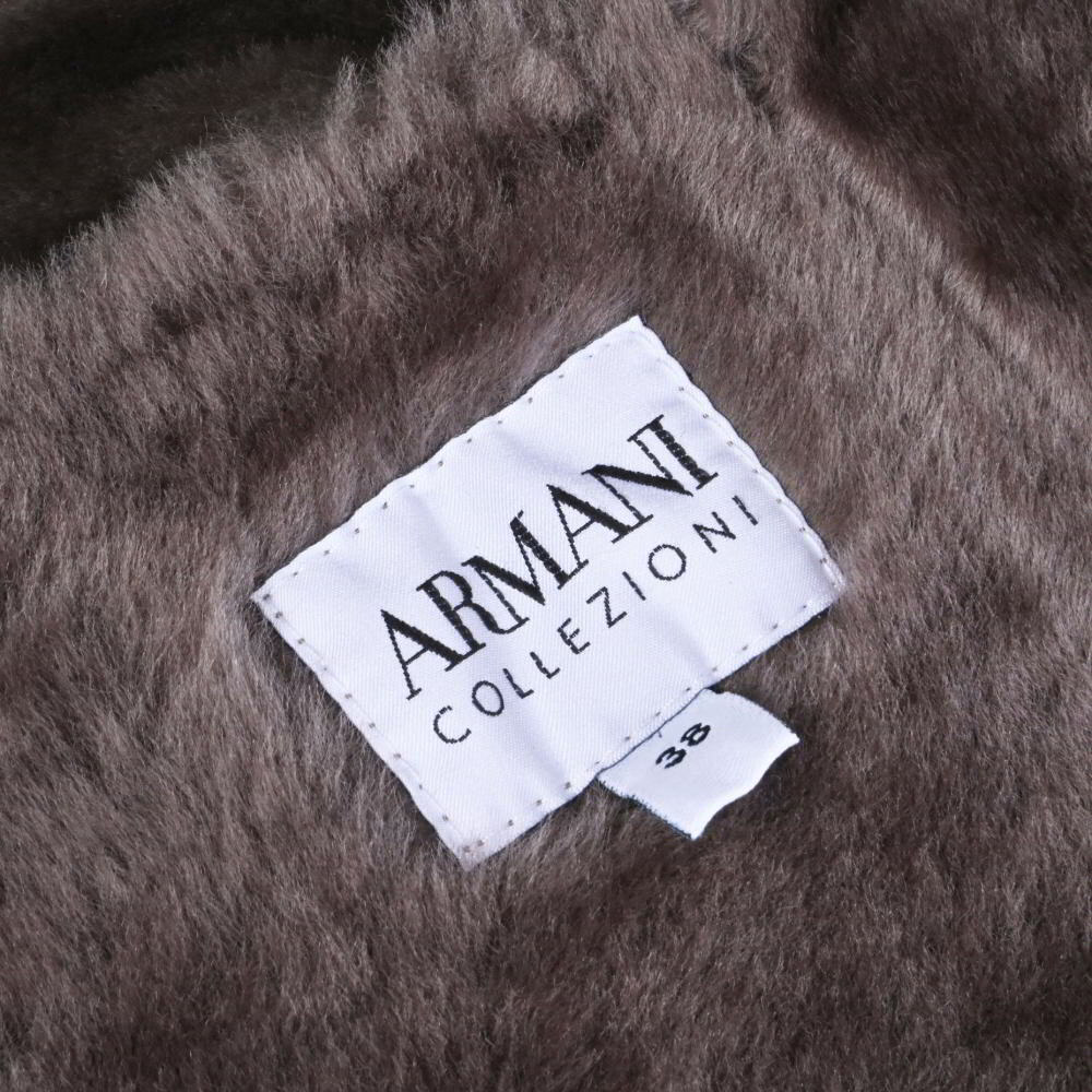 美品 ARMANI COLLEZIONI ラムムートン マフラー 38 グレー アルマーニ コレッツォーニ KL4BPCUL30_画像5