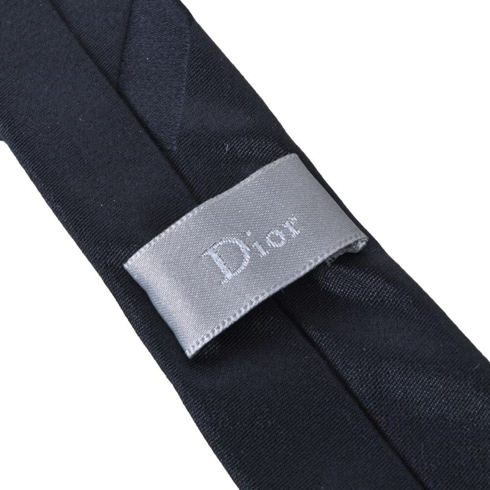 美品 Dior HOMME Bee刺繍 シルク ナロータイ ネクタイ ONE SIZE ブラック ディオールオム KL4BP2Q234_画像8