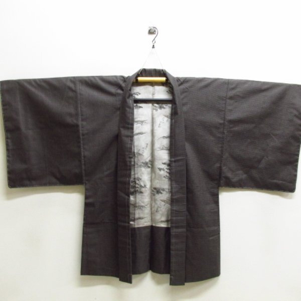* кимоно 10* 1 иен шелк ансамбль мужской эпонж . длина 144cm.70cm [ включение в покупку возможно ] **