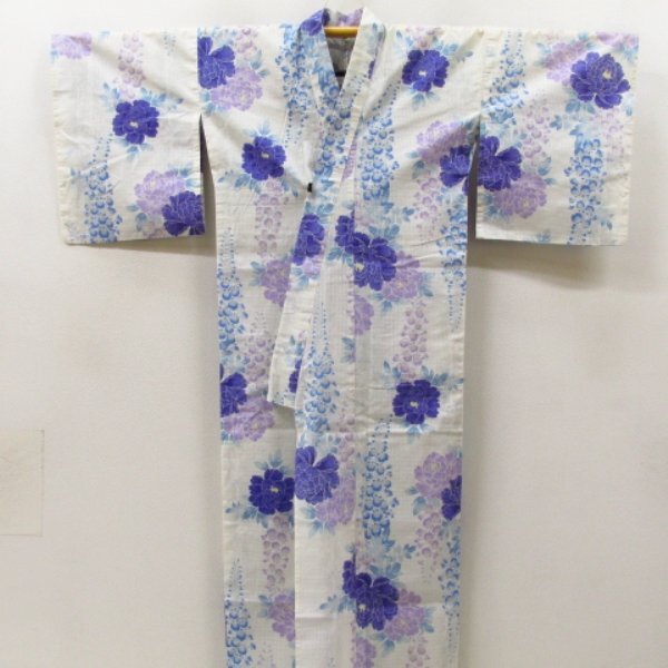 * кимоно 10* 1 иен дерево хлопок юката длина 163cm.67cm [ включение в покупку возможно ] **