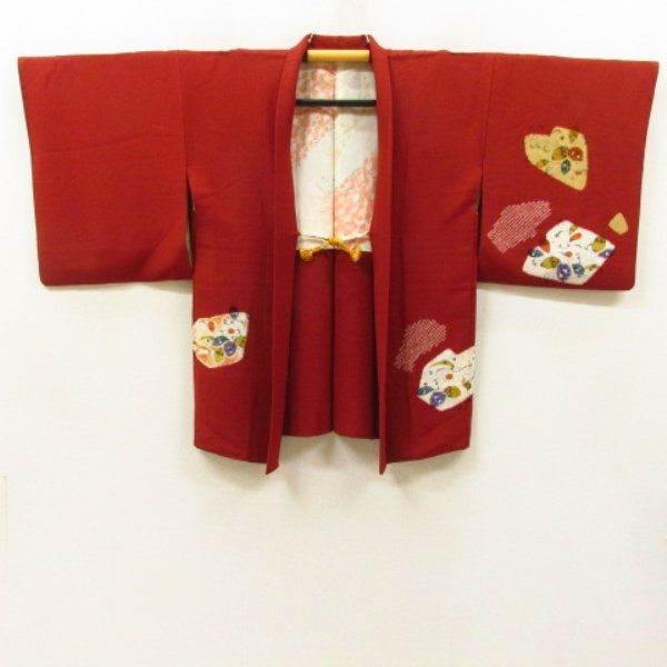 * kimono 10* 1 jpy silk feather woven aperture stop .. flower style . length 81cm.64cm [ including in a package possible ] **