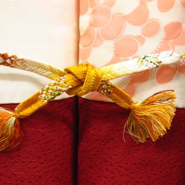 * kimono 10* 1 jpy silk feather woven aperture stop .. flower style . length 81cm.64cm [ including in a package possible ] **