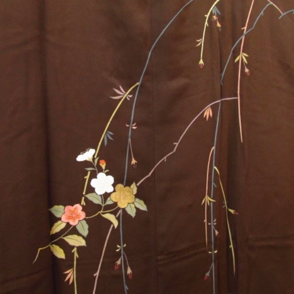 * kimono 10* 1 jpy silk road line coat embroidery . length 91cm.56cm [ including in a package possible ] **