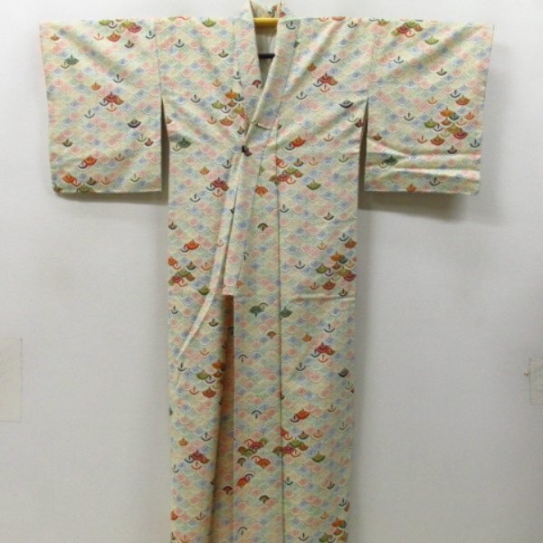 * kimono 10* 1 jpy .. fine pattern . length 155cm.64cm [ including in a package possible ] **