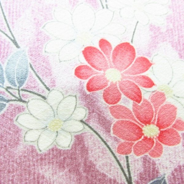 * kimono 10* 1 jpy silk fine pattern . length 165cm.66.5cm [ including in a package possible ] **