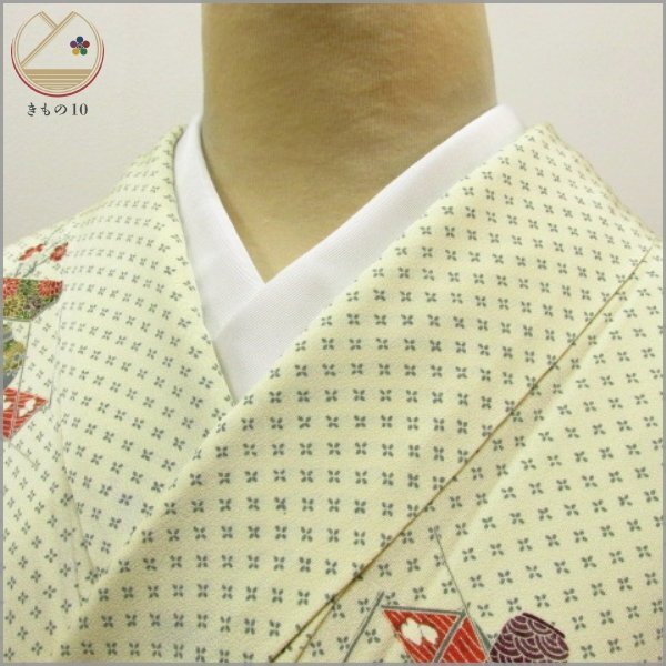 * kimono 10* 1 jpy silk fine pattern stone chip pattern . length 155cm.64.5cm [ including in a package possible ] ***