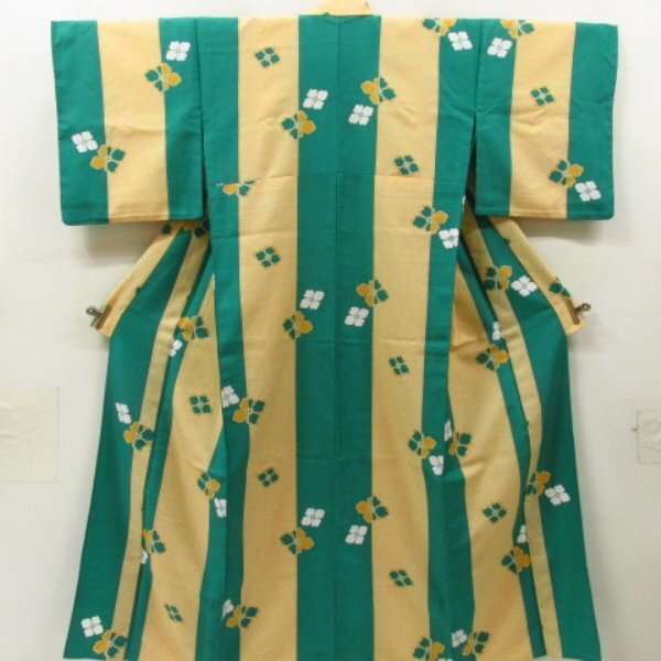 * kimono 10* 1 jpy .. fine pattern L size single . length 166cm.69cm [ including in a package possible ] **