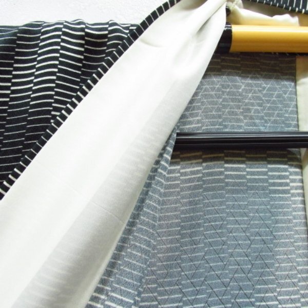 * kimono 10* 1 jpy silk fine pattern single . length 157cm.63.5cm [ including in a package possible ] **