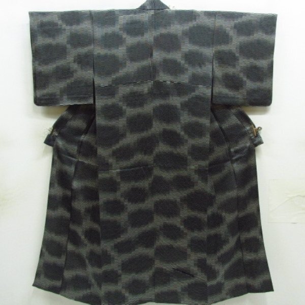 * kimono 10* 1 jpy silk fine pattern single . length 157cm.63.5cm [ including in a package possible ] **
