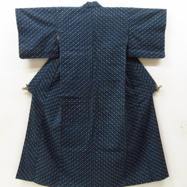 * kimono 10* 1 jpy tree cotton ensemble Kurume .. length 152cm.61.5cm [ including in a package possible ] ***