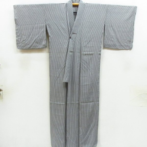 * kimono 10* 1 jpy silk fine pattern L size single . length 164cm.68cm [ including in a package possible ] **