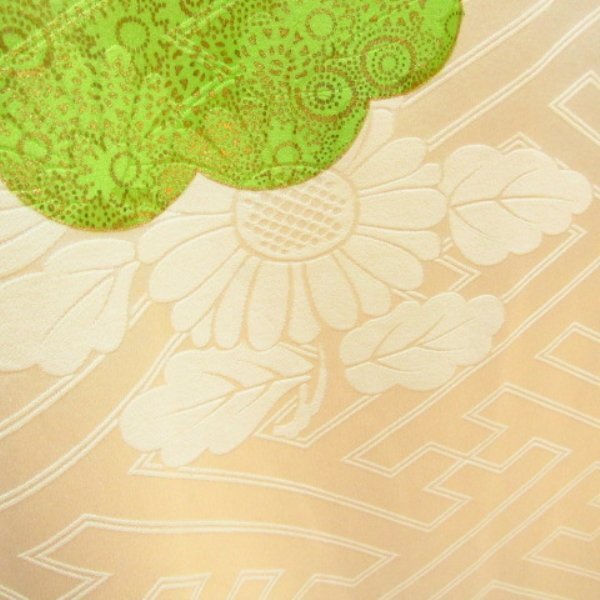 * kimono 10* silk long-sleeved kimono gold paint gold piece embroidery . length 162cm.62.5cm [ including in a package possible ] **
