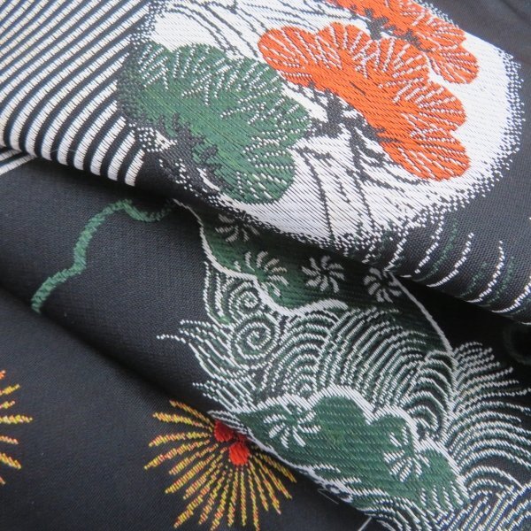 * кимоно 10* 1 иен человек шелк Nagoya obi античный Tang лев шесть через рисунок 9 размер obi длина 338cm [ включение в покупку возможно ] **