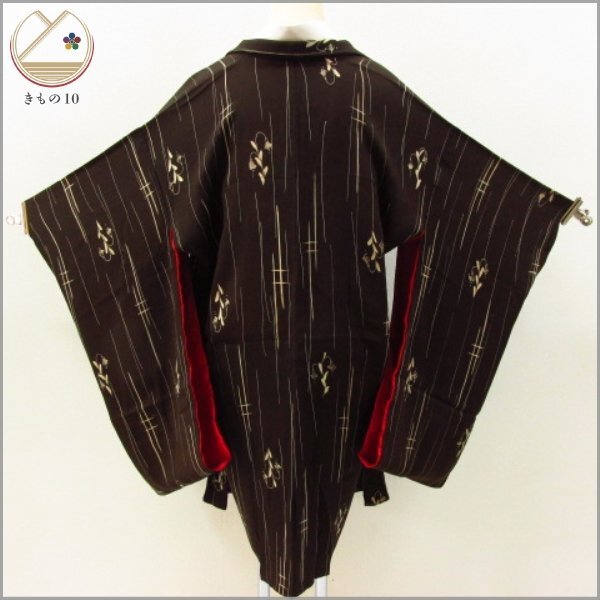 * кимоно 10* 1 иен шелк длина перо тканый античный . длина 98cm.63cm [ включение в покупку возможно ] **
