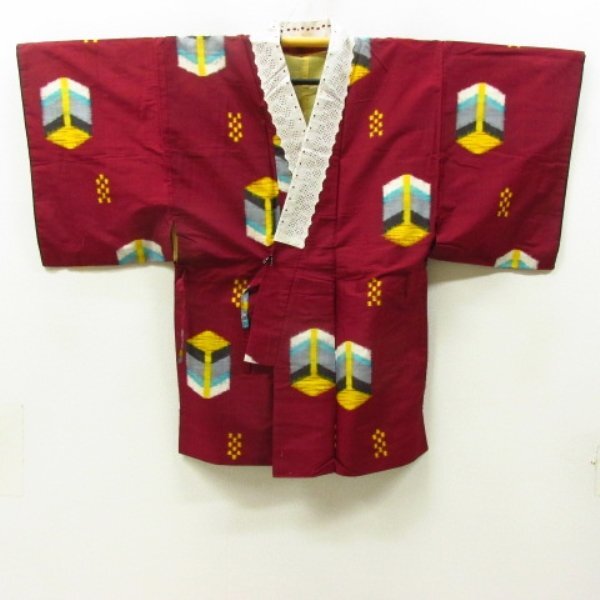 * кимоно 10* 1 иен шелк японский костюм пальто античный верхняя одежда ... длина 100cm.65cm [ включение в покупку возможно ] **