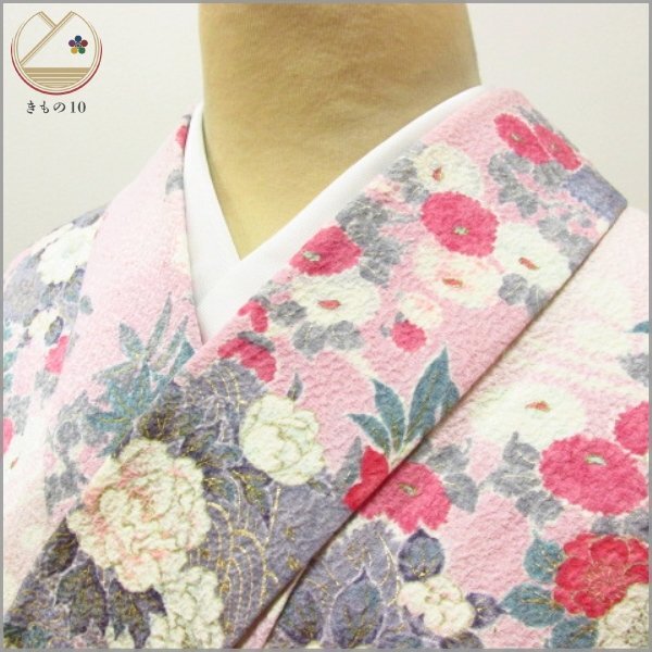 * кимоно 10* 1 иен шелк мелкий рисунок золотая краска . длина 166cm.65cm [ включение в покупку возможно ] **