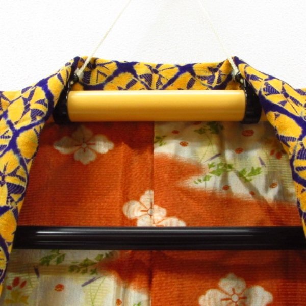 * кимоно 10* 1 иен шелк длина перо тканый античный общий диафрагмирования .. диафрагмирования . длина 100cm.61.5cm [ включение в покупку возможно ] ***