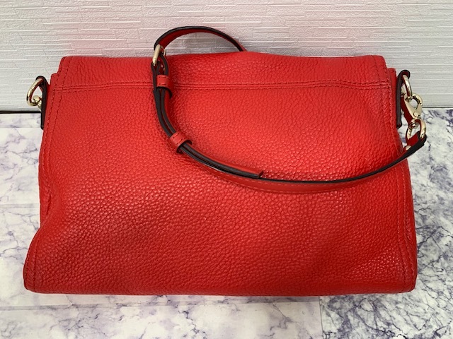 ☆1000円スタート☆　ケイトスペード ショルダーバッグ レザー レッド系 お出かけ Kate Spade ◆24608_画像4