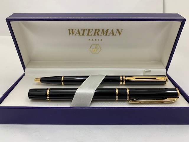 ☆1000円スタート☆ WATERMAN ウォーターマン 万年筆 ペン先 M　ボールペン　2点セット　箱付き　◆24789_画像1