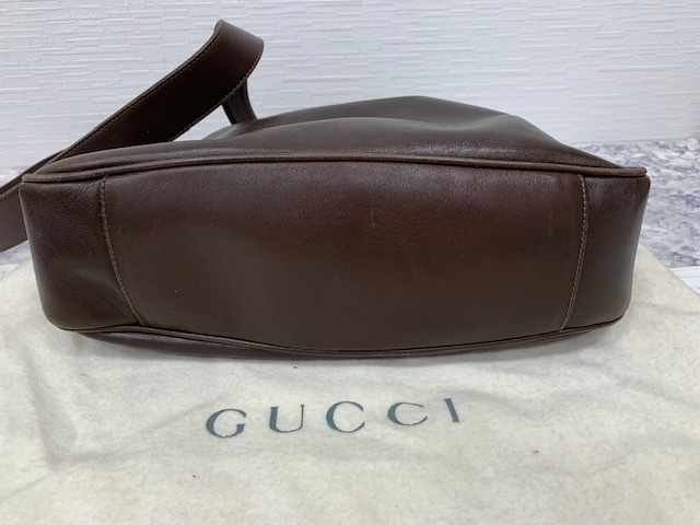 ☆1000円スタート☆ グッチ　GUCCI　バンブー　茶レザー　2WAY　ショルダー　ハンド　バッグ　◆24840_画像4