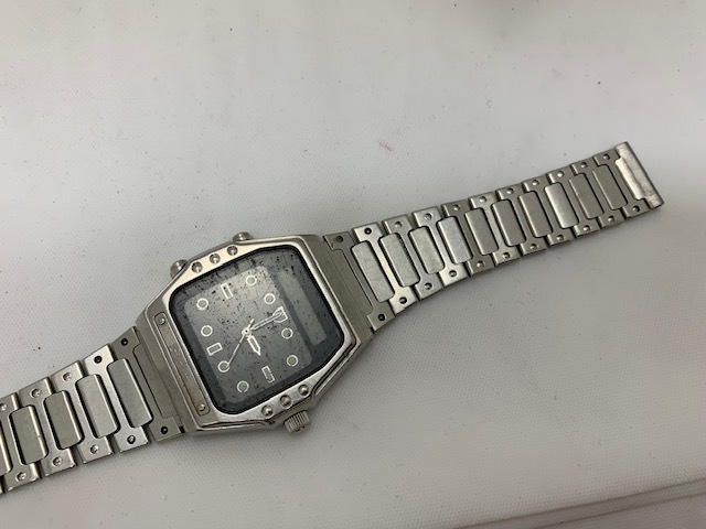 ☆1000円スタート☆ SEIKO セイコー アナデジ ハイブリッド シルバーウェーブ メンズ 黒文字盤 H357-5140 腕時計　◆24896_画像9