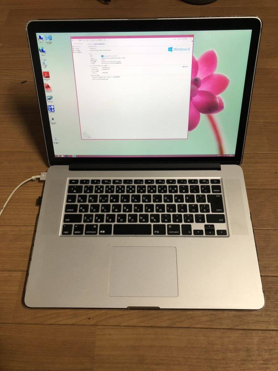 Apple MacBook Pro A1398 Corei7 3615 メモリ8GB OS win8 起動確認済みの画像2