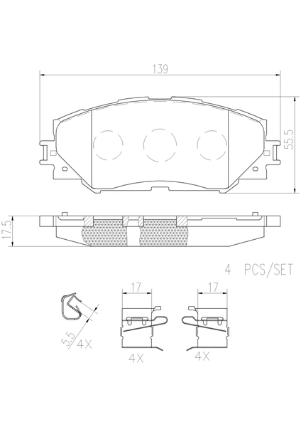 イスト NCP110 ZSP110 ブレーキパッド フロント左右セット ブレンボ セラミックパッド P83 082N brembo CERAMIC PAD フロントのみ ist_画像4