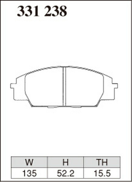 インテグラ DC5 ブレーキパッド フロント左右セット ディクセル ESタイプ 331238 DIXCEL エクストラスピード フロントのみ INTEGRA_画像3