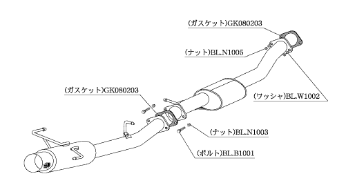 シルビア S15 マフラー 柿本改 ハイパーフルメガN1+Rev. N31353 KAKIMOTO RACING 柿本 カキモト HYPER FULLMEGA N1+Rev. SILVIA