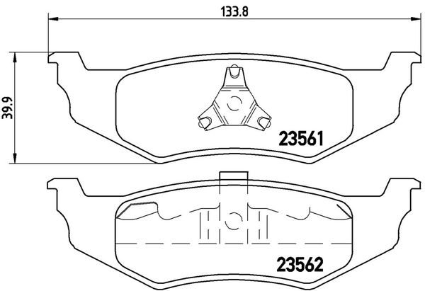 PT Cruiser PT24T brake pad rear left right set Brembo black pad P11 010 brembo BLACK PAD rear only PT Cruiser