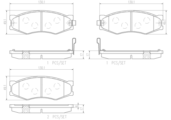 レパード GF31 UF31 ブレーキパッド フロント左右セット ブレンボ セラミックパッド P56 056N brembo CERAMIC PAD フロントのみ LEOPARD_画像4