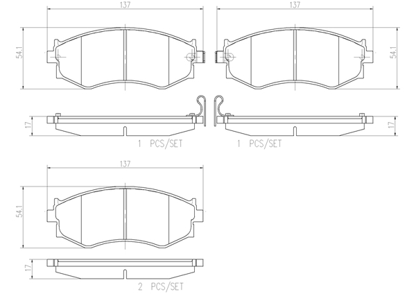プレーリー M11 ブレーキパッド フロント左右セット ブレンボ セラミックパッド P30 002N 取付セット brembo CERAMIC PAD フロントのみ_画像4