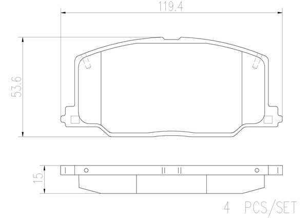 カリーナED 180系 ブレーキパッド フロント左右セット ブレンボ セラミックパッド P83 016N brembo CERAMIC PAD フロントのみ CARINA_画像4