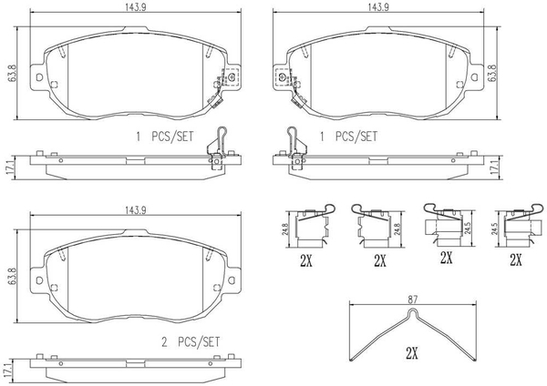 スープラ JZA80 ブレーキパッド フロント左右セット ブレンボ セラミックパッド P83 037N brembo CERAMIC PAD フロントのみ SUPRA_画像4