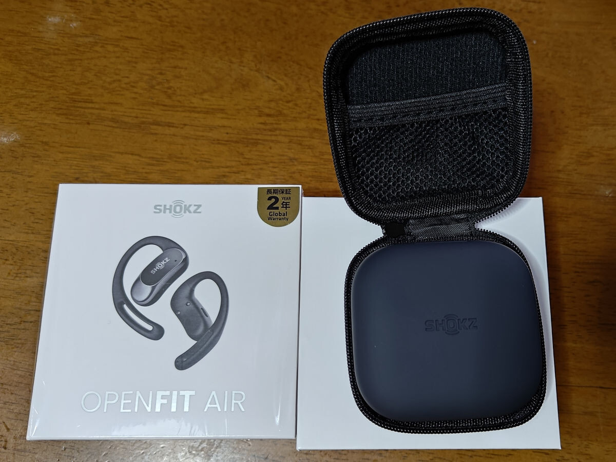 最新モデル Shokz OpenFit Air ブラック Bluetooth 完全ワイヤレス イヤホンマイク◆試用1日のみ◆ケースおまけ付き◆メーカー保証