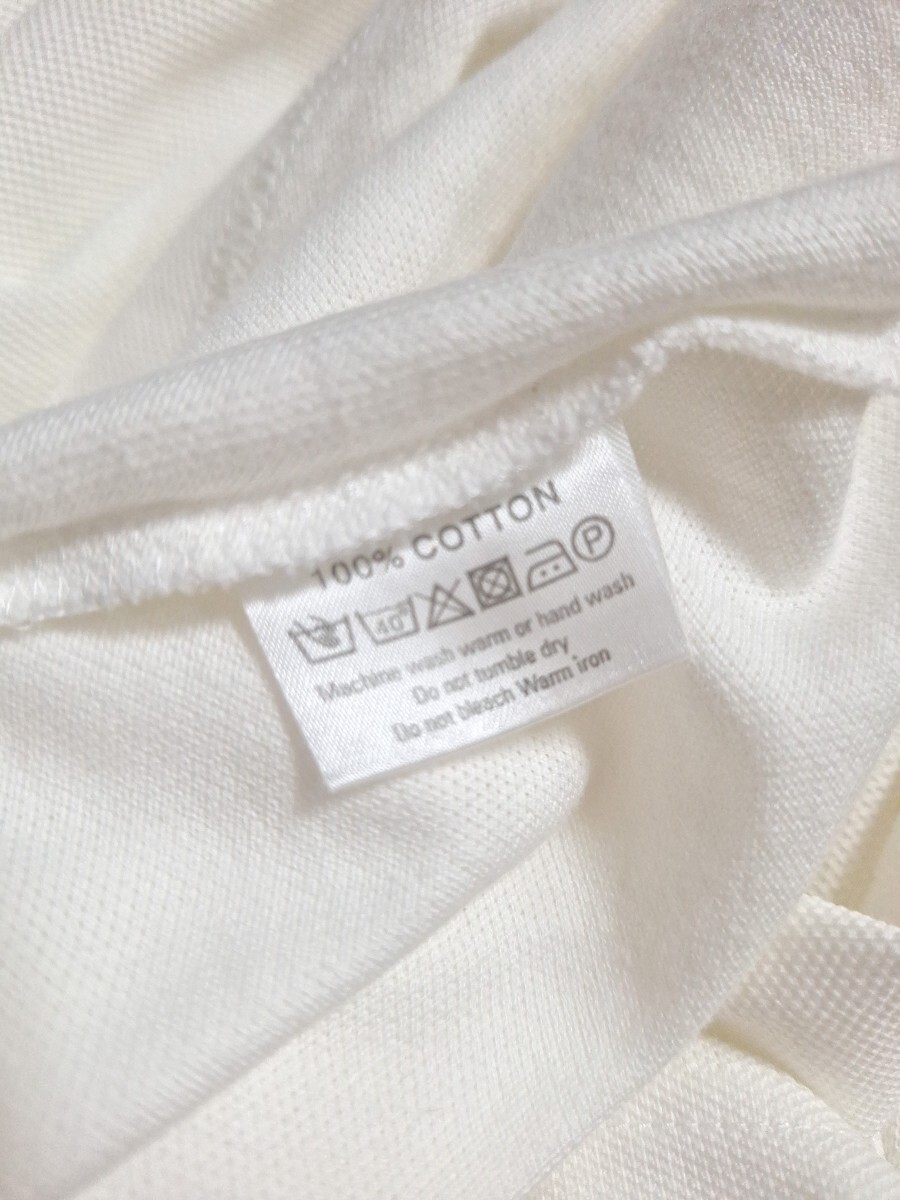バーバリーロンドン ポロシャツ M ホワイト 白 ノバチェック ホースマーク ゴールド 刺繍 コットン BURBERRY 半袖 ゴルフ メンズ Tシャツの画像8