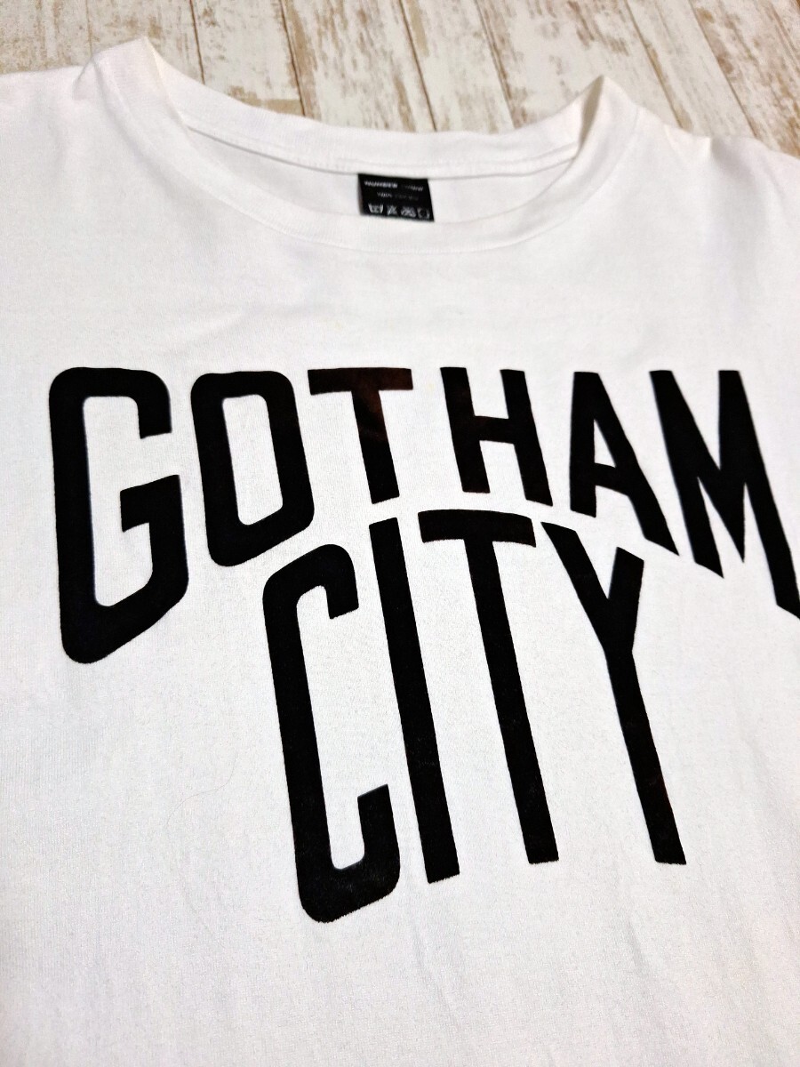 NUMBER (N)INE Number Nine футболка M белый трикотаж с коротким рукавом GOTHAM CITY Gotham City Batman популярный Logo редкий белый 