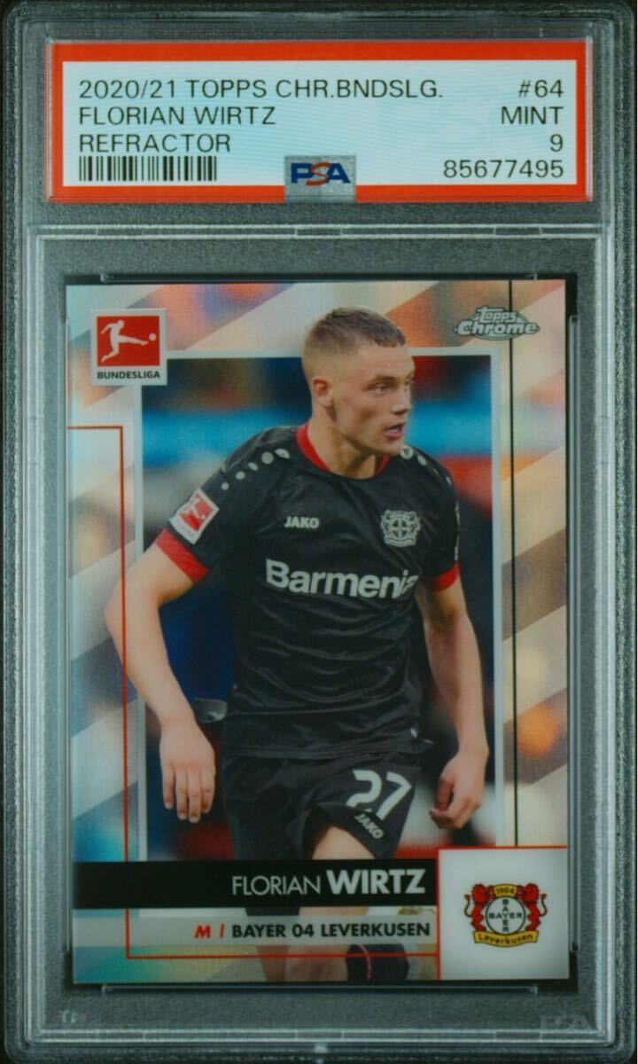 ◆PSA 9 MINT/鑑定品◆ 2020-21 Topps Chrome Bundesliga Refractor 【 Florian Wirtz ( フロリアン・ヴィルツ ) 】 RC ルーキーカード_画像1