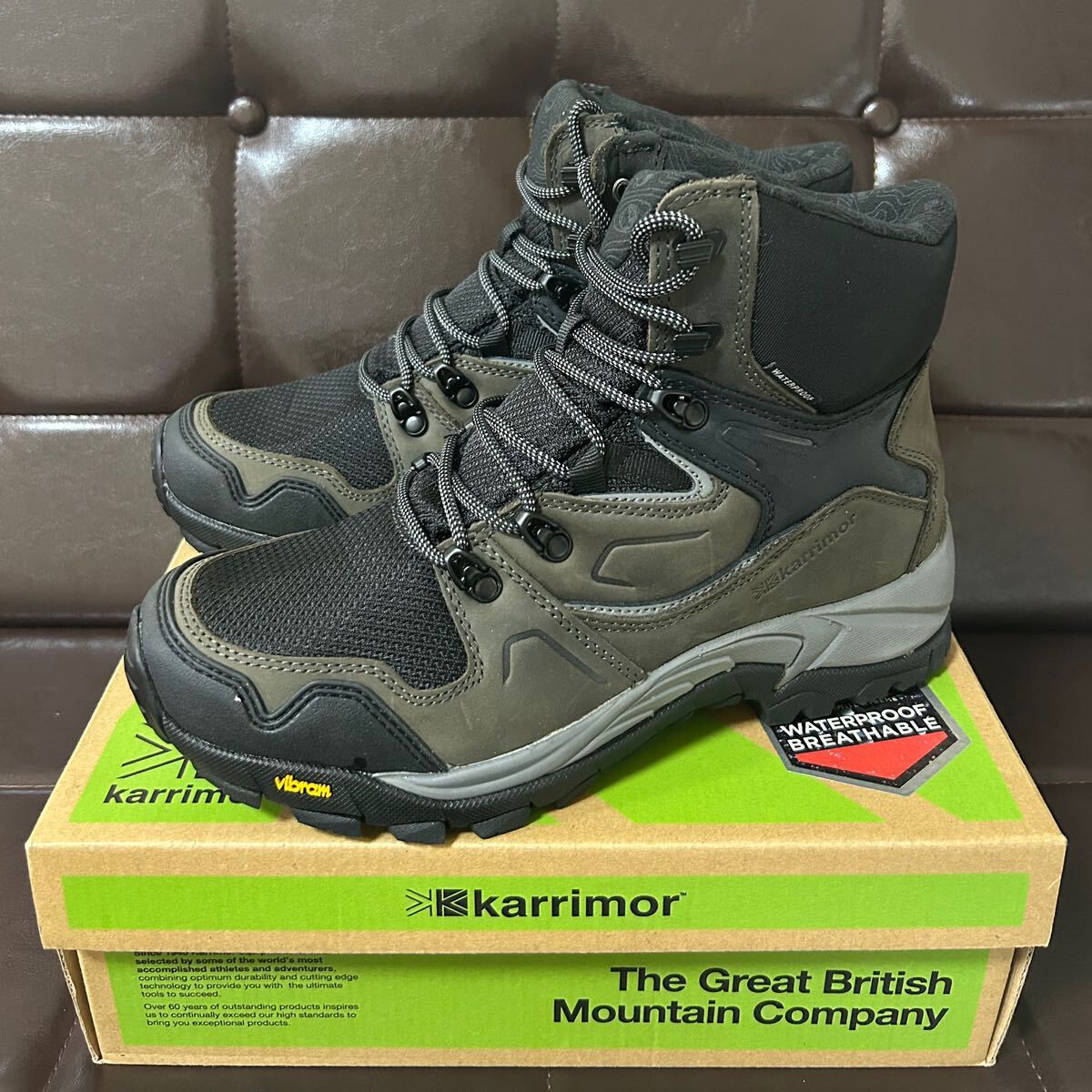  новый товар!Karrimor Karrimor Oakney weathertite натуральная кожа водонепроницаемый походная обувь 26cm Brown weathertite водонепроницаемый vibram подошва 